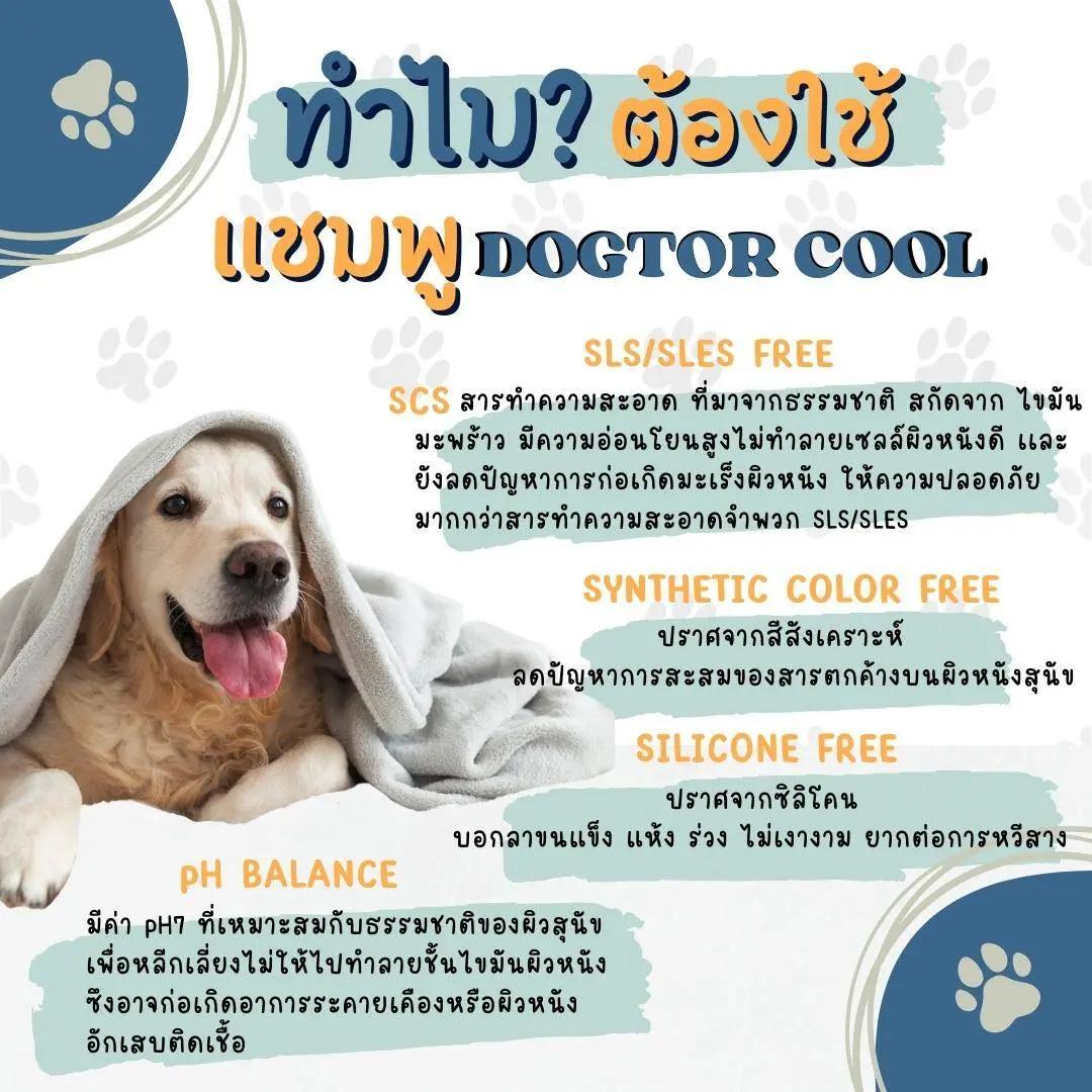 DOGTOR COOL - แชมพูสุนัขสารสกัดจากธรรมชาติ บำรุงขน ลดขนร่วง อ่อนโยน